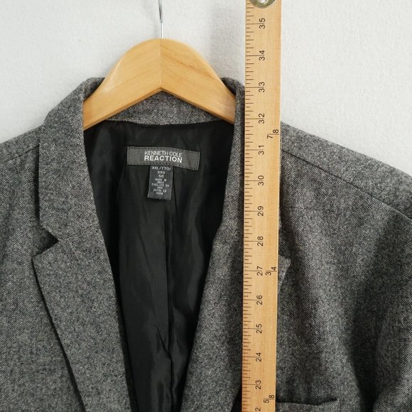 Kenneth Cole Mens Sport Coat Blazer Gray Tweed Wool Blend Two Button Size 2XL - Picture 11 of 12